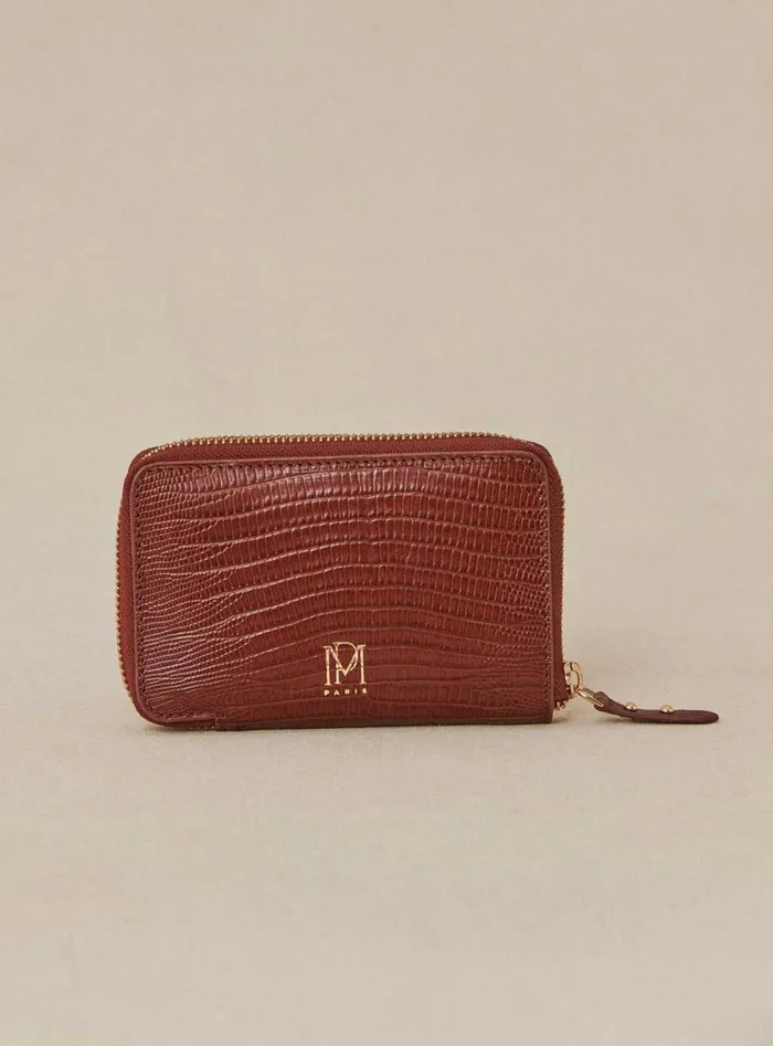 Petite Mendigote Little Leather Shop Fw24 Porte Carte Edouard Serpent Cognac 8211 Women