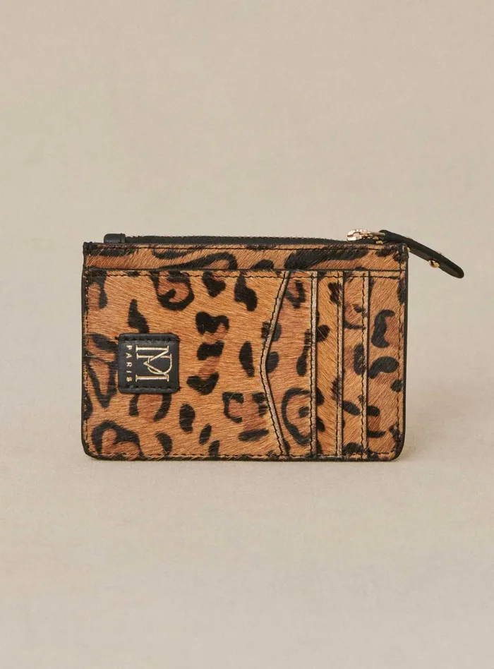 Petite Mendigote Little Leather Shop Fw24 Porte Carte Elmo Pony Leopard 8211 Women