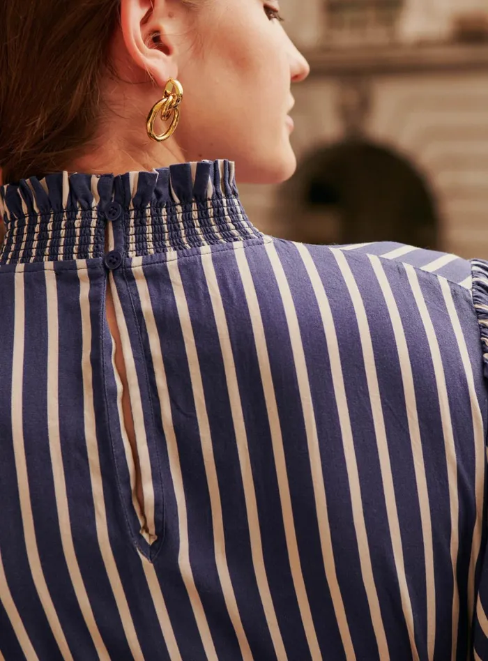 Petite Mendigote Tops Blouses Fw24 Top Raye Tonia Blue 8211 Women