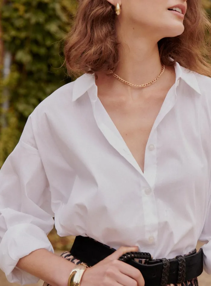 Petite Mendigote Tops Blouses Fw24 Top Tomy Popeline White 8211 Women