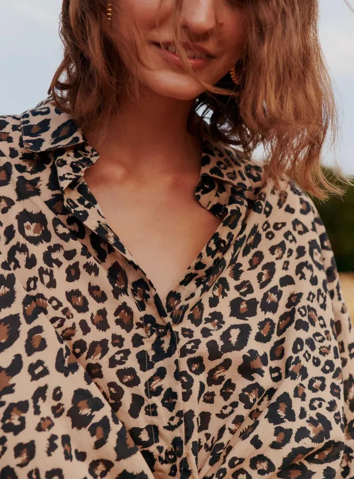 Petite Mendigote Tops Blouses Ss24 Top Tomy Fauve Leopard 8211 Women