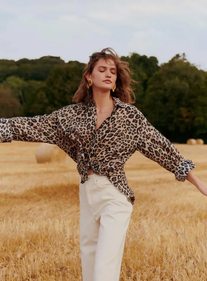 Petite Mendigote Tops Blouses Ss24 Top Tomy Fauve Leopard 8211 Women