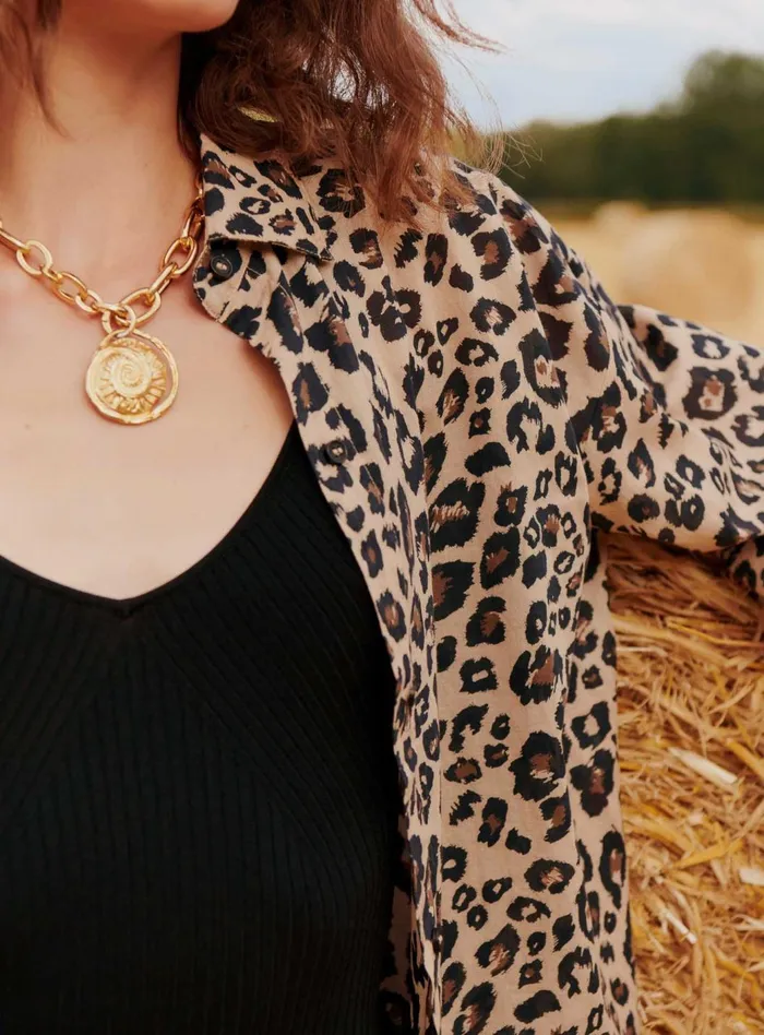 Petite Mendigote Tops Blouses Ss24 Top Tomy Fauve Leopard 8211 Women
