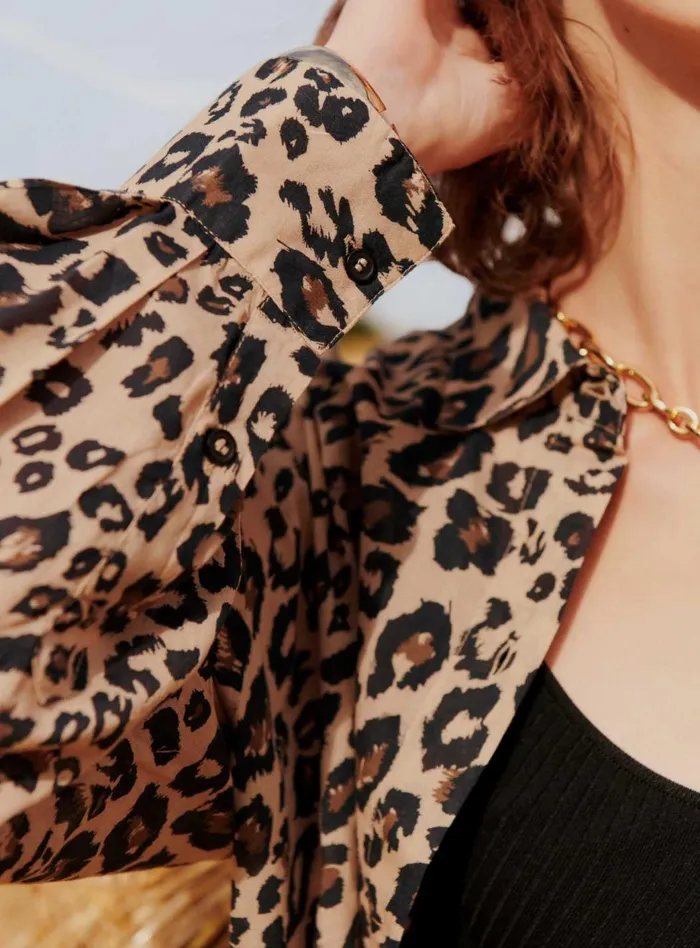 Petite Mendigote Tops Blouses Ss24 Top Tomy Fauve Leopard 8211 Women