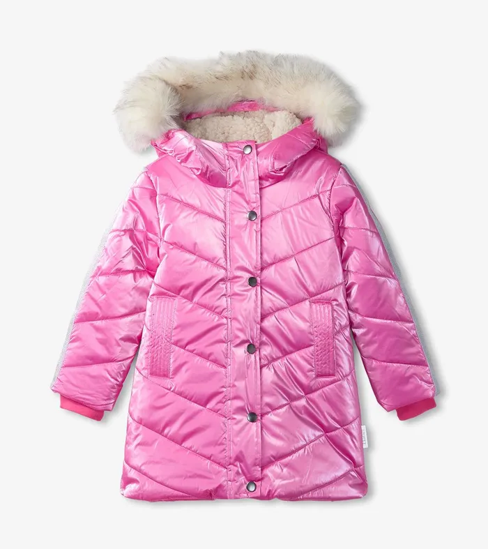 Pink Star Kids Puffer Jacket Hatley