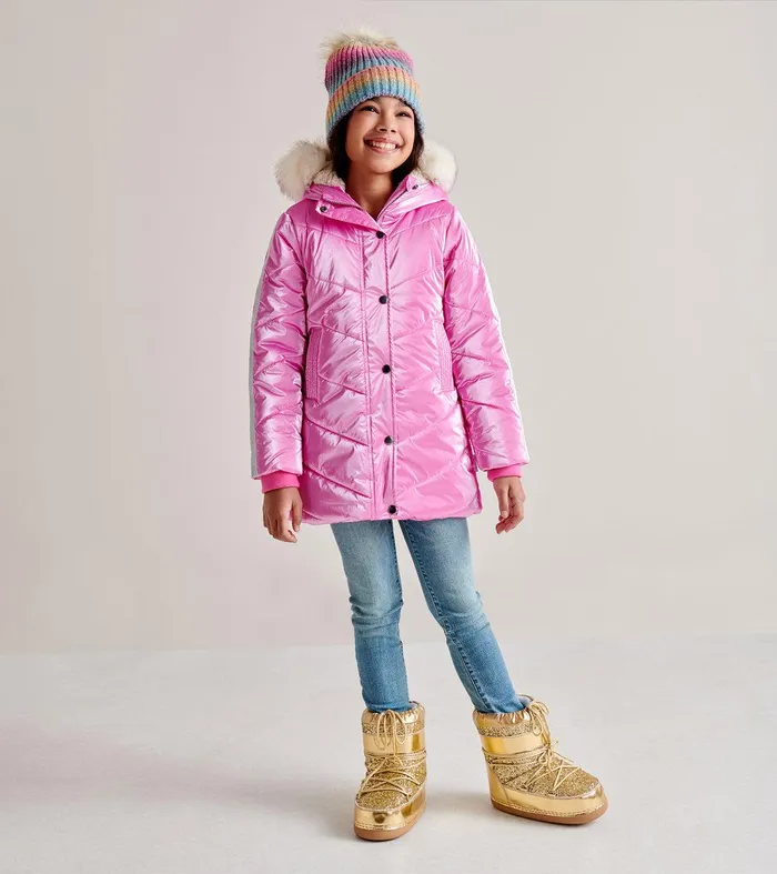 Pink Star Kids Puffer Jacket Hatley