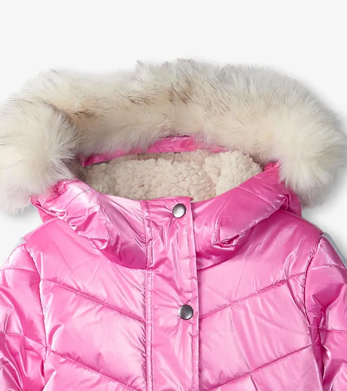 Pink Star Kids Puffer Jacket Hatley