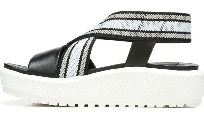 Platform Women Franco Sarto Franco Niko Platform Sandal Black Grey Leather