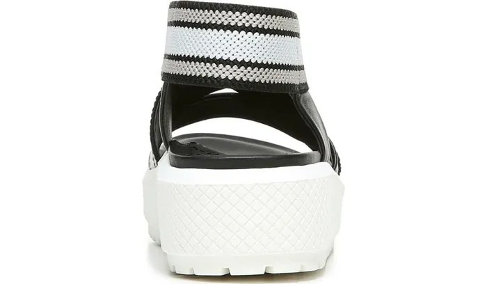 Platform Women Franco Sarto Franco Niko Platform Sandal Black Grey Leather
