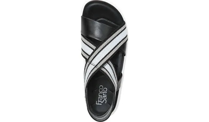 Platform Women Franco Sarto Franco Niko Platform Sandal Black Grey Leather