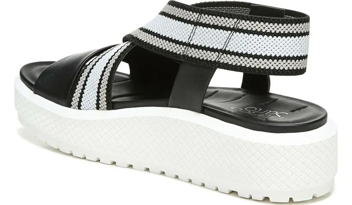 Platform Women Franco Sarto Franco Niko Platform Sandal Black Grey Leather