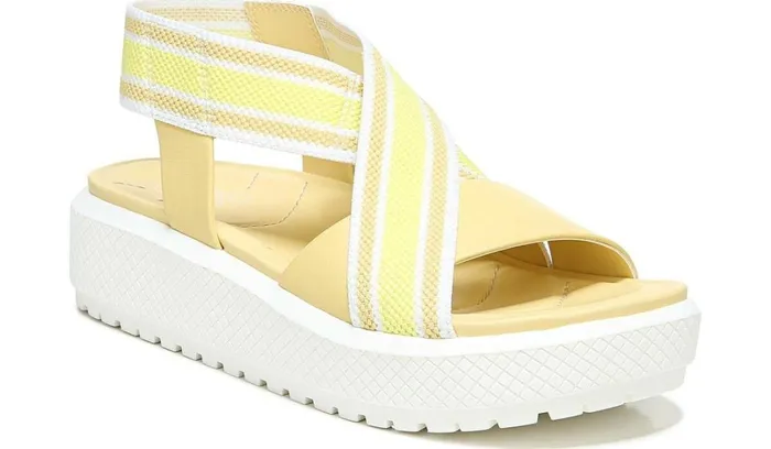 Platform Women Franco Sarto Franco Niko Platform Sandal Light Yellow Leather