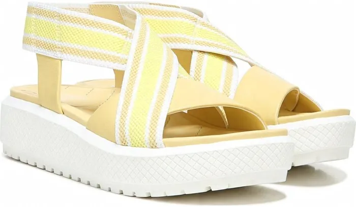 Platform Women Franco Sarto Franco Niko Platform Sandal Light Yellow Leather