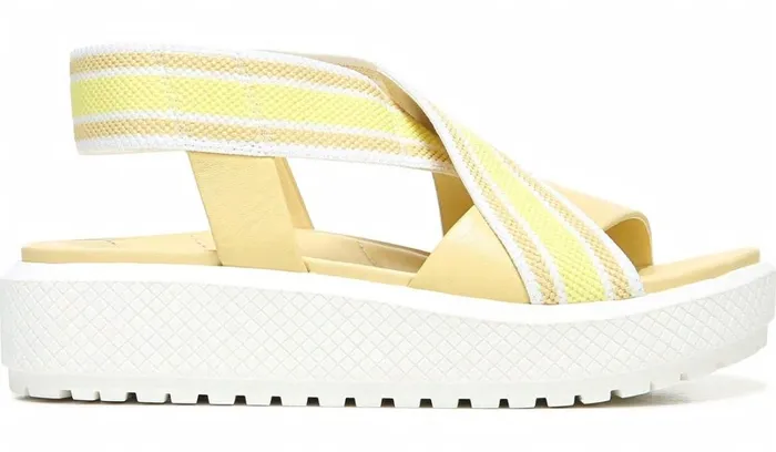 Platform Women Franco Sarto Franco Niko Platform Sandal Light Yellow Leather
