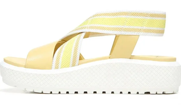 Platform Women Franco Sarto Franco Niko Platform Sandal Light Yellow Leather