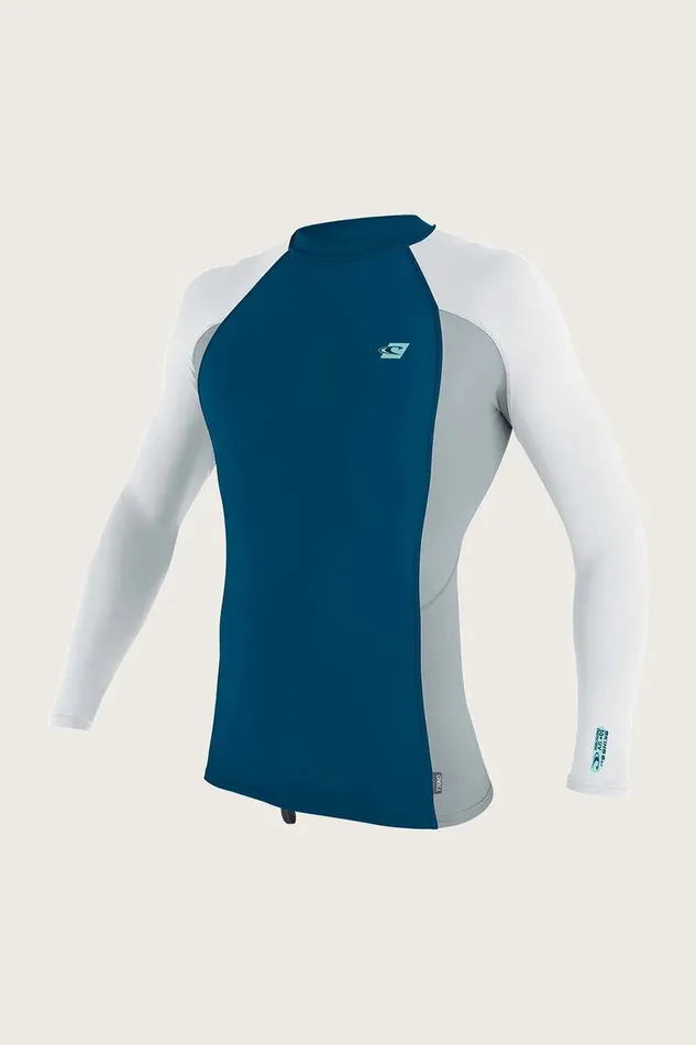 PREMIUM SKINS LS RASH GUARD Ultrablucoolgrywht Men O039NEILL Men039S Wetsuits