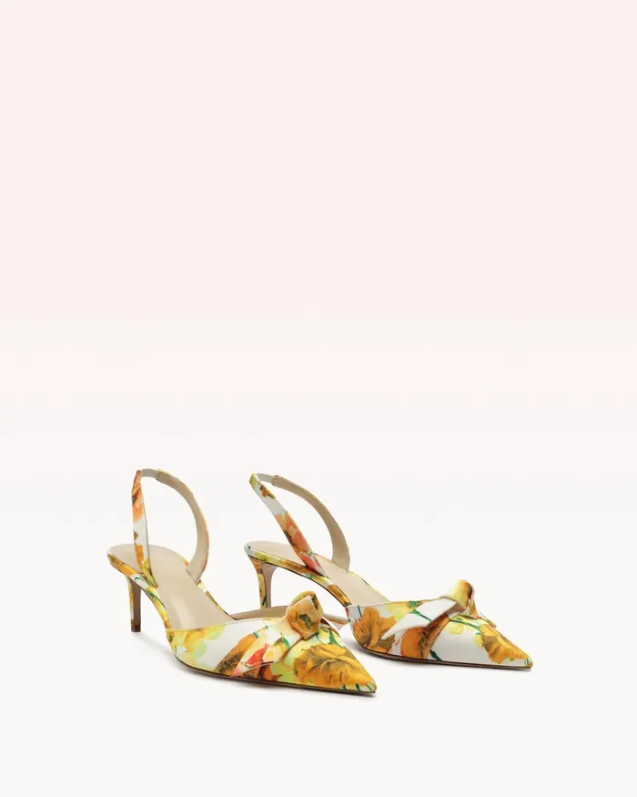 Pumps Women Alexandre Birman Alexandre Birman Clarita Slingback 60 Yellow Floral Pumps Yellow
