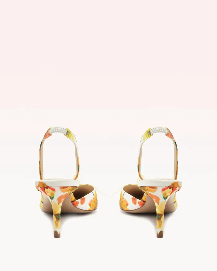 Pumps Women Alexandre Birman Alexandre Birman Clarita Slingback 60 Yellow Floral Pumps Yellow