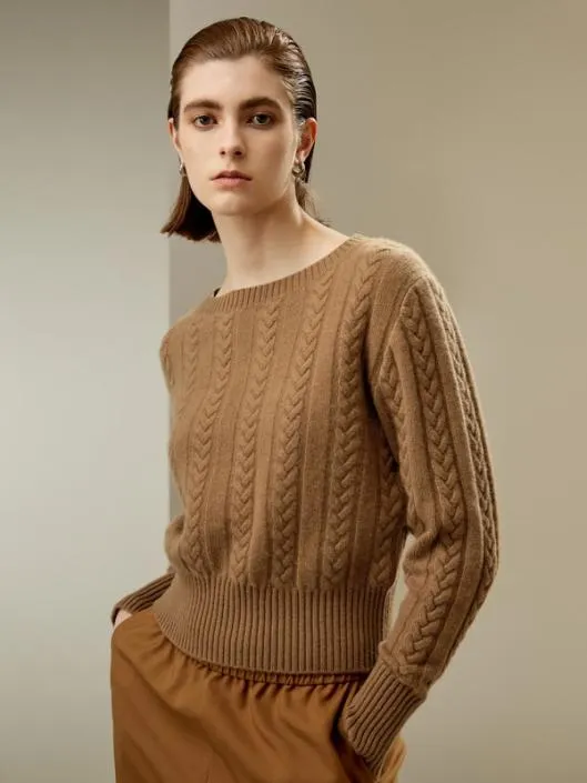 Pure Cashmere Drop Shoulder Crew Neck Sweater Women Lilysilk Knitwear
