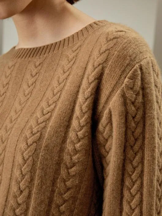 Pure Cashmere Drop Shoulder Crew Neck Sweater Women Lilysilk Knitwear
