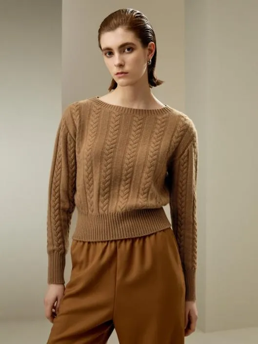 Pure Cashmere Drop Shoulder Crew Neck Sweater Women Lilysilk Knitwear