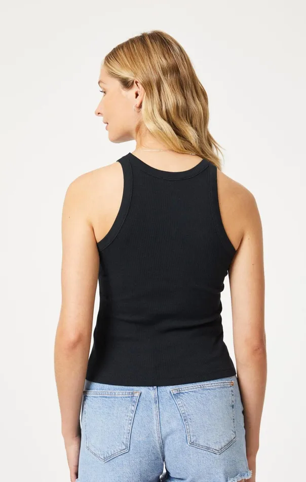 Racer Back Tank Top In Black Women Mavi Jeans Tops and TShirts Racer Back Tank Top In Black Women Mavi Jeans Tops and TShirts
