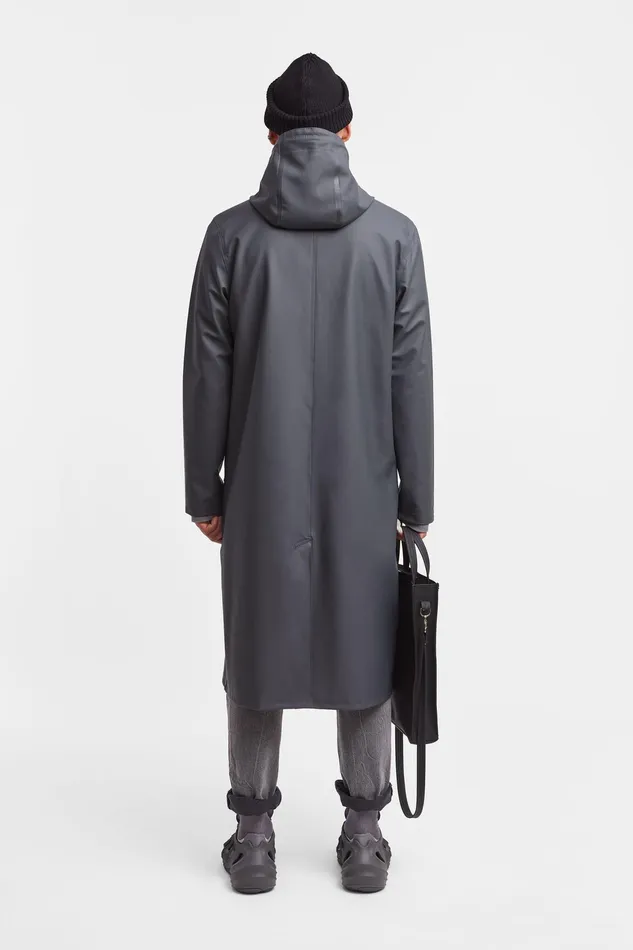 Raincoats Men Stutterheim Stockholm Long Raincoat Charcoal
