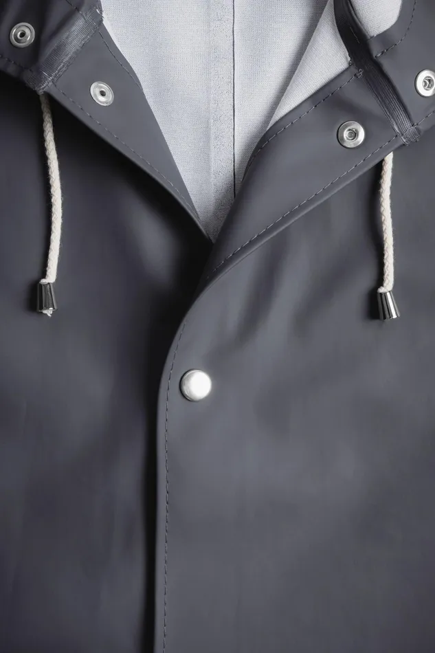Raincoats Men Stutterheim Stockholm Long Raincoat Charcoal