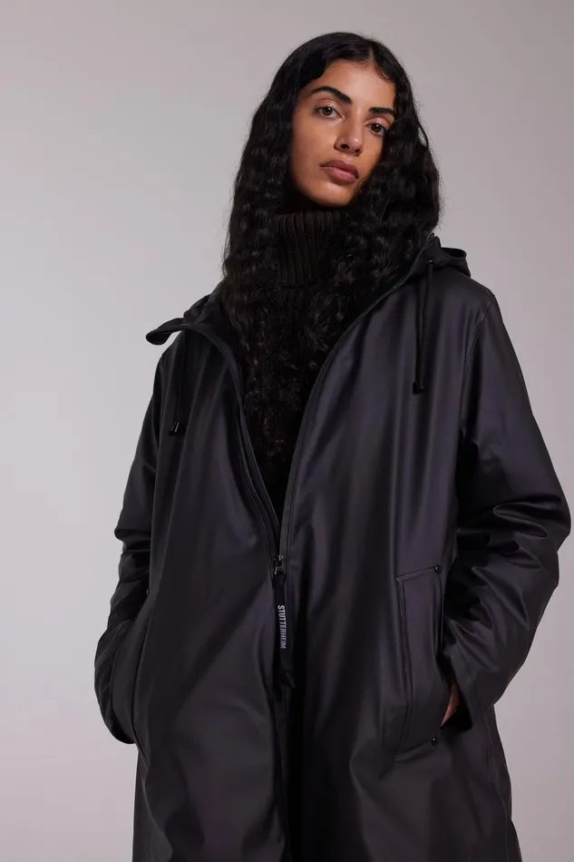 Raincoats Women Stutterheim Mosebacke Winter Jacket Black