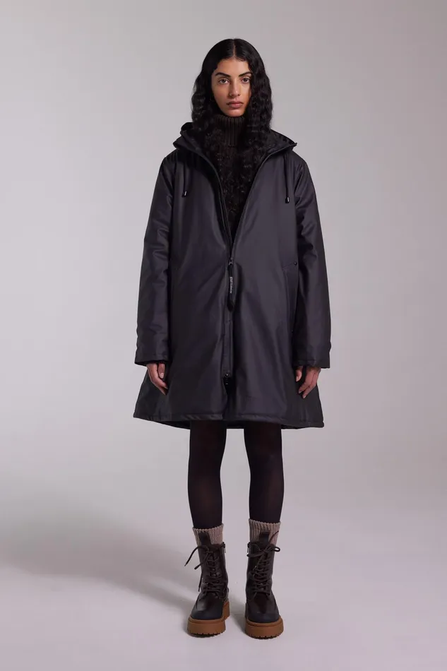 Raincoats Women Stutterheim Mosebacke Winter Jacket Black
