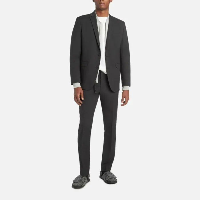 ReadyFlex ModernFit Straight Leg Suit Pant Grey Check Men Kenneth Cole Bottoms