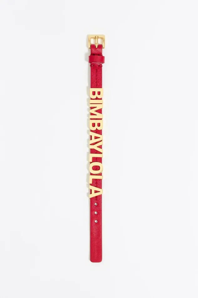 Red Leather Logo Bracelet Red Women Bimba Y Lola Jewelry Red Leather Logo Bracelet Red Women Bimba Y Lola Jewelry