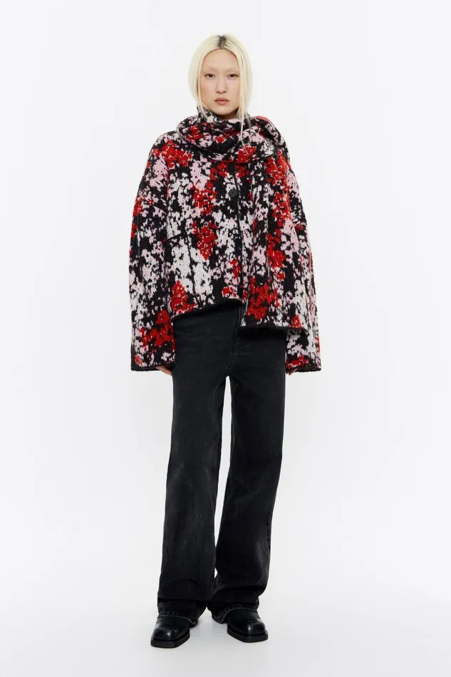 Red Leomimosa Jacquard Jacket Leomimosa Red Women Bimba Y Lola Jackets And Blazers