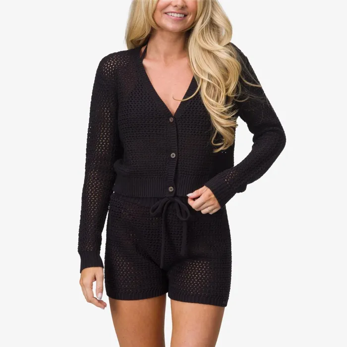 Reef Hoodies Sweaters and Jackets Mika Knit Cardigan Caviar 8211 Women
