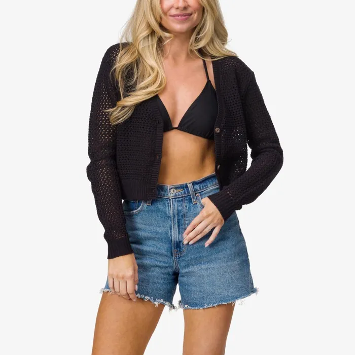 Reef Hoodies Sweaters and Jackets Mika Knit Cardigan Caviar 8211 Women Reef Hoodies Sweaters and Jackets Mika Knit Cardigan Caviar 8211 Women
