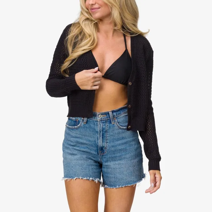 Reef Hoodies Sweaters and Jackets Mika Knit Cardigan Caviar 8211 Women Reef Hoodies Sweaters and Jackets Mika Knit Cardigan Caviar 8211 Women
