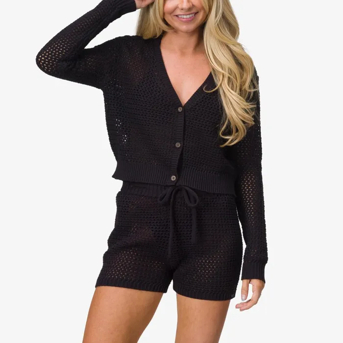 Reef Hoodies Sweaters and Jackets Mika Knit Cardigan Caviar 8211 Women Reef Hoodies Sweaters and Jackets Mika Knit Cardigan Caviar 8211 Women