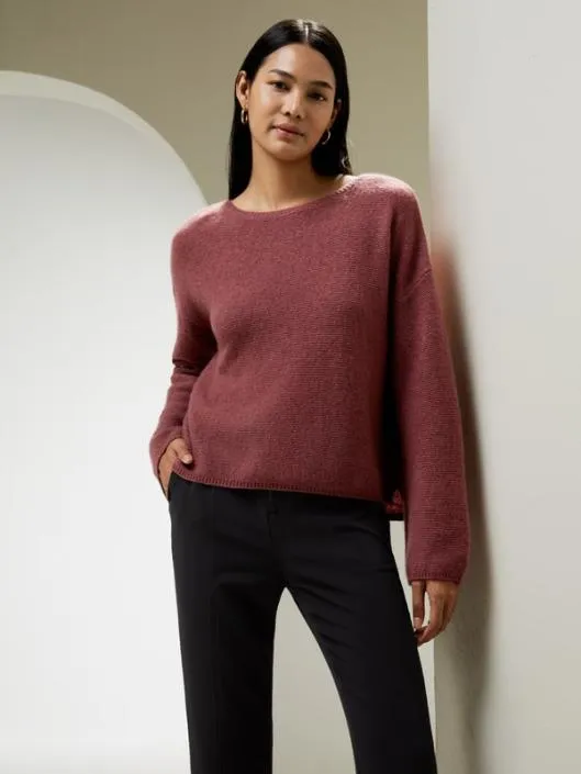 Relaxed Fit DropShoulder Silk Cashmere Blend Sweatshirt Women Lilysilk Essentials