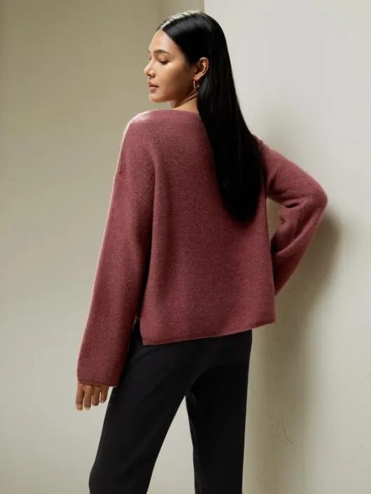 Relaxed Fit DropShoulder Silk Cashmere Blend Sweatshirt Women Lilysilk Essentials
