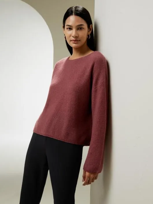 Relaxed Fit DropShoulder Silk Cashmere Blend Sweatshirt Women Lilysilk Essentials