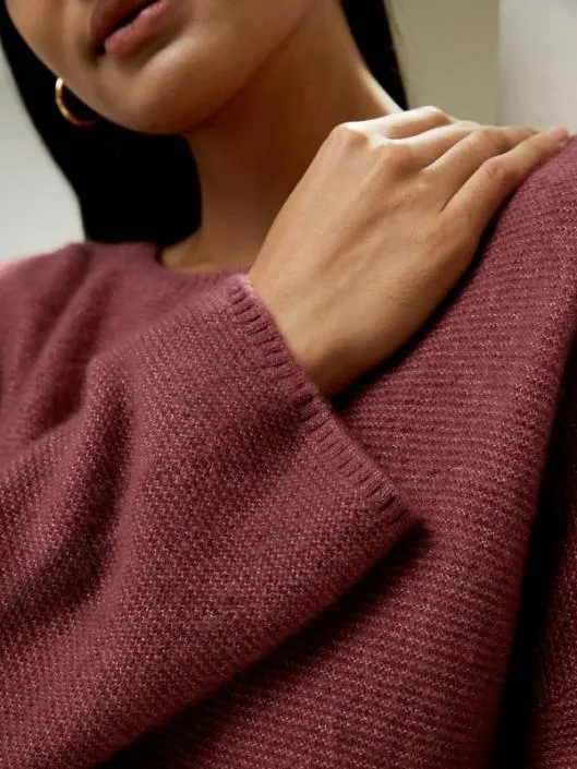 Relaxed Fit DropShoulder Silk Cashmere Blend Sweatshirt Women Lilysilk Essentials