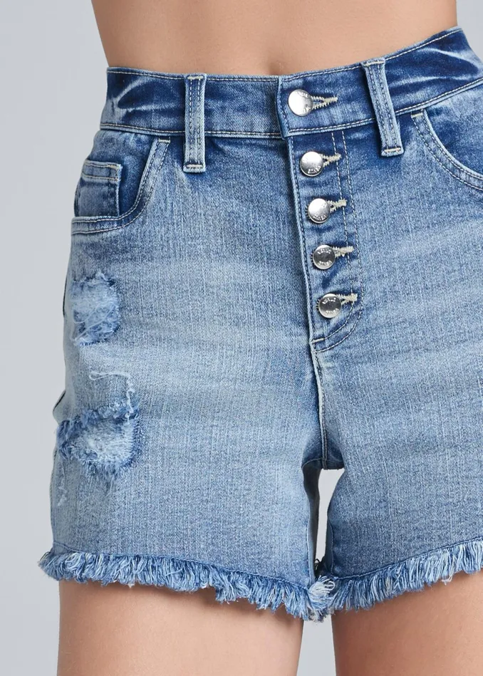 RIPPED JEAN SHORTS Light Wash Women VENUS Shorts