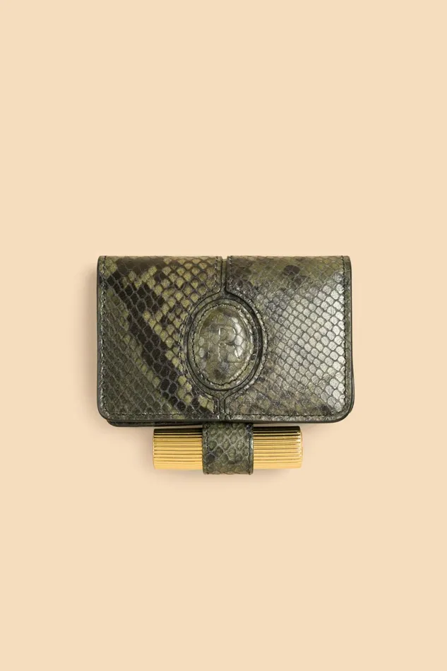 Rouje KIKI Wallet Python Kaki Women Small Leather Goods