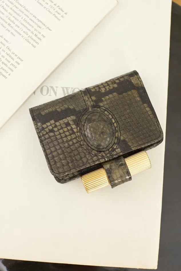 Rouje KIKI Wallet Python Kaki Women Small Leather Goods