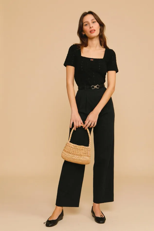 Rouje LAURE Belt Nappa Noir Women Small Leather Goods