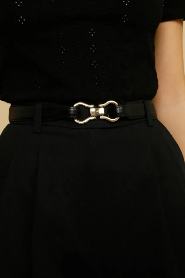 Rouje LAURE Belt Nappa Noir Women Small Leather Goods
