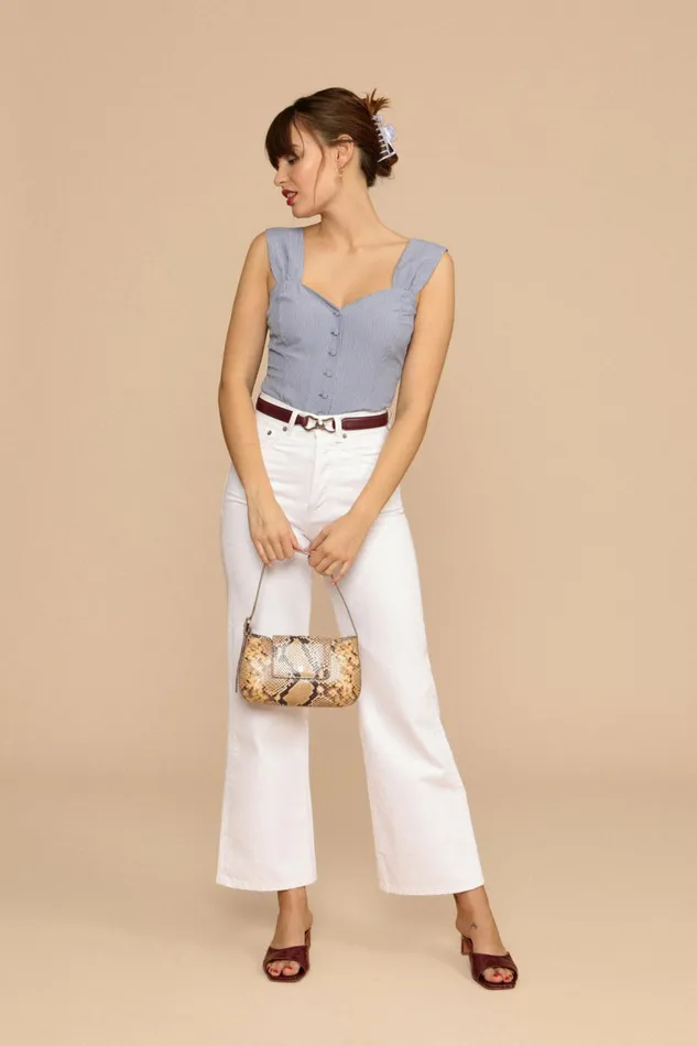 Rouje MAGGIE Top Bleu Vichy Women Blouses and Tops