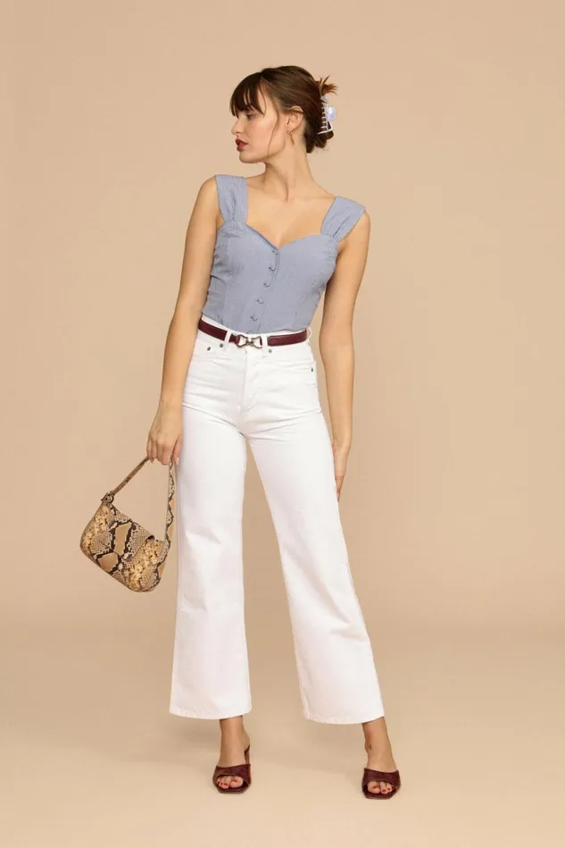Rouje MAGGIE Top Bleu Vichy Women Blouses and Tops