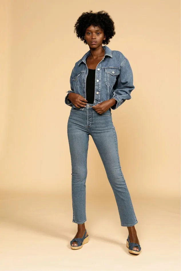 Rouje ODEON Jeans Indigo Double Stone Women Pants