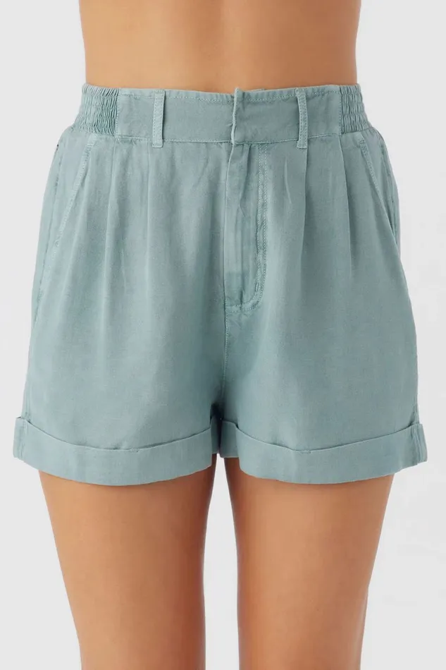 ROWAN LINEN BLEND SHORTS Silver Blue Women O039NEILL Clothing